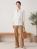 Nueva Camisa de Seda de Doble Capa para Mujer, Para el Trabajo, Seda de Morera, Cuello Redondo, Manga Larga, Delgada, Holgada, Cárdigan Versátil