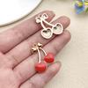 Colgante de Fruta Estéreo Artificial de Resina DIY Fresa Pequeña Naranja Manzana Llavero Pulsera Accesorios de Joyería