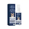 Spray para treinamento de banheiro para cães, projetado para guiar cães a urinar em áreas designadas, adequado para uso interno e externo, e pode ser usado para filhotes