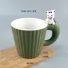 Taza de Café Cerámica Vertical Rayada Creativa Transfronteriza, Taza Simple para el Hogar, Taza para Beber, Taza para el Té de la Tarde, Taza para el Desayuno
