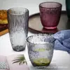 [En Stock] Vaso con Patrón de Martillo de Vidrio Taza Doméstica de Vidrio con Borde Dorado Taza de Agua Creativa Japonesa Taza Popular