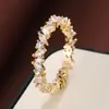 Anel Folha Cheio de Diamantes Mais Vendido Transfronteiriço Melhor Vendedor na Amazon Anel Oval com Diamantes Pavimentados Venda Direta da Fábrica