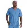 Ventas Directas de Fábrica Amazon Nuevo Estilo Europeo y Americano Color Sólido Bolsillo Cuello en V Uniforme de Trabajo de Enfermería Ropa de Enfermera para Mujeres