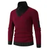 Suéter de punto gofrado para hombre, estilo ropa de trabajo para exteriores transfronteriza, manga hasta el codo, cuello en V, parte superior de punto gruesa y cálida