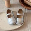 Zapatos Mary Jane Sencillos para Niñas Primavera y Otoño, Zapatos Planos de Piel Suave de Princesa, Zapatos Escolares Versátiles Antideslizantes para Niños Pequeños