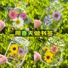 Marcadores de Página de Flores Secas, Materiais DIY Artesanais, Frascos Transparentes para Espécimes, Primavera em uma Garrafa, Flores Prensadas Caseiras, Plantas, Flores para Alunos do Ensino Fundamental