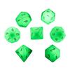 Juego de Siete Dados Poliedros Verdes Sintéticos Luminosos Grabados para Juego de Rol D&D Z03