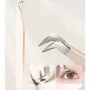 Pinzas de maquillaje para pestañas postizas, pinzas de pluma dorada de punta redonda, herramienta de maquillaje útil para estilistas de pestañas principiantes