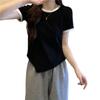 Camiseta Irregular de Manga Corta Estilo Europeo para Mujer 2026 Nuevo Verano Ajustada Versátil Top de Manga Corta Moda al por Mayor