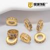 Anel Micro-Cravado com Diamantes Banhado a Ouro 14K que Preserva a Cor Banhado a Ouro Real Espaçador de Zircônia Colar de Pérolas DIY Feito à Mão Pulseira de Contas Soltas Porta-Flores