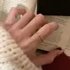 Anillo de Gota de Agua Irregular Cepillado Estilo Coreano Microincrustado para Mujer, Nuevo Anillo Abierto Ajustable Simple de Moda Versátil para Mujer