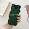 Capa Dobrável para Celular para Samsung Zflip4 w23flip Couro Estampado galaxy6 Marca de Moda Capa com Padrão de Couro de Alta Qualidade