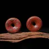 Pingente Peça para Pendurar Madeira de Jujuba Fulminada Cinco Montanhas Forma Verdadeira Fivela de Segurança Escultura Dupla Face Acessório de Cinábrio Dupla Face Pingente Invertido para Brincadeiras Culturais