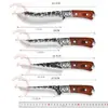 Cuchillo de Carnicero Forjado, Cuchillo para Huesos de Acero Inoxidable, Cuchillo para Cortar Carne con Cabeza de Acero Tallada, Cuchillo Pelador, Cuchillo para Sacrificar Cerdos, Cuchillo Divisor