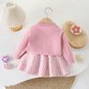 Vestido de camisola infantil feminino bebê outono e inverno novo grande amor jacquard vestido de malha moda coreano pulôver comércio exterior