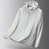 UPF50 Verano Anti-ultravioleta Transpirable Seda de Hielo Exterior Gorra Desmontable Abrigo Solar Holgado Traje Elástico