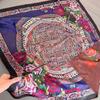 110 pintura al óleo hilo de nube fragante flor rosa bufanda cuadrada borde rizado hecho a mano bufanda de protección solar bufanda bufanda bufanda de pintura al óleo vintage para mujer