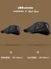 Gorra Adelante con Circunferencia de Cabeza Grande 2025 Nuevo Boina de Cuero PU Estampado de Leopardo Otoño Invierno Gorra de Periodista de Pintor Talla Grande