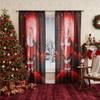 Cortinas Terminadas Transfronterizas de Amazon Estilo Navideño Americano Cortinas Estampadas Semi-Opacas Sin Perforaciones Sala de Estar Dormitorio Comedor