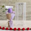 Flor de Lana Nueva Terminada Cruzada Ramo de Tulipanes Tejido a Mano Regalo del Día de la Madre Ramo de Tulipanes Tejido