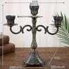 Nuevo Candelabro Retro de Lujo Ligero Estilo Nórdico Moderno Candelabro Electroplateado de Aleación de Zinc Candelabro Multiespecificación Portavelas de Boda