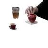 Langhong Cuenco Dorado con Tapa Set de Té Kung Fu Cerámica Imitación Cuenco de Té Dorado Hogareño Estilo Chino Rojo Cuenco de Té Principal