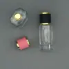 Botella de Perfume Premium de Vidrio de 40 ml con Tapa de Cuero en Forma de Prisma Octagonal Botella de Vidrio Portátil para Subempaque de Perfume Botella con Atomizador Exquisita para Cosméticos