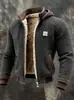 Chaqueta con capucha de forro polar engrosado, nueva popular europea y americana para otoño e invierno, sudadera con capucha tipo gofre que favorece la figura, transfronteriza para hombre