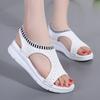 2024 Nuevo Verano Exportación Tallas Grandes Sandalias Casuales Tejido de Mosca Boca de Pez para Mujer Set Estilo Europeo y Americano Transpirables