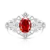 Anel de Pedra Preciosa Colorida Corte Gelo Ovo de Pombo para Mulheres, Super Brilhante Anel Flor de Diamante de Alto Carbono, Dropshipping para Transmissão ao Vivo