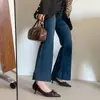 Sapatos de Couro Patente com Salto Baixo e Laço, Sapatos Individuais Marrons de Bico Raso para Mulheres, Salto Gatinho, Confortáveis para o Trabalho, Início da Primavera 2026