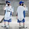 Conjunto de Ropa Deportiva de Verano para Niños 2026 Nuevo Estilo Coreano Manga Corta Pantalones Cortos Conjunto de Dos Piezas Moderno Genial Streetwear Holgado Secado Rápido Moderno