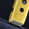 Máquina de afeitar eléctrica alternativa Retro Doble cabezal 4D Empuje Cabezal blanco Fabricante Máquina Recargable por USB Afeitadora para hombre