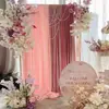 Decoración de Boda Tela Cortina Alta Elasticidad Seda de Leche Decoración Primer Cumpleaños Tela de Pared de Fondo Escena Estilo Chino Suministros de Tela Decoración