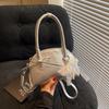 Moda Verano 2025 Simple Casual Retro Nicho Nuevo Bolso Satchel de Hombro Diagonal para Mujer con Lazo