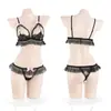 Mohe Lencería Sexy Sexy Puro Deseo Pecho Pequeño Estilo de Tres Puntos Glúteos Expuestos No Necesita Quitarse Tentación Pasión Traje de Cama Mujeres Venta al por Mayor