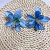 Nova cabeça de lírio de flor artificial flor artificial cocar de seda material acessórios para o cabelo diy acessórios artesanais casa de casamento