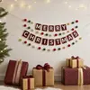 Exclusivo para ventas transfronterizas: Guirnalda de fieltro navideña con renos, copos de nieve, cuentas de madera, banderines con letras, pancarta, decoración para chimenea, envío OEM disponible