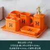 Juego de baño de cerámica juego de lavado seis piezas botella de loción de cerámica adornos para inodoro hotel hogar venta al por mayor transfronteriza