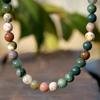 Collar de Cuentas de Cristal Rosa de Venta Caliente Europea y Americana para Mujeres, Cadena de Clavícula Hecha a Mano de Piedra Amazonita de Gama Alta, Fabricante de Joyería Transfronteriza
