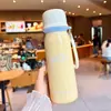 Garrafa Térmica de Aço Inoxidável 316 de Alto Valor para Senhoras Grande Capacidade 600ml Bico para Beber Direto com Canudo Garrafa de Água Isolada Portátil