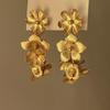 Pendientes de Metal con Borlas de Flor de Diseño de Nicho Individual Exagerados Dulces Frescos Mariposa Largos Colgantes Transfronterizos Nuevas Joyas