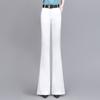 Calças micro-calças brancas slim fit femininas, nova primavera 2025, cintura alta, plus size, calças compridas largas e casuais trompete, tendência