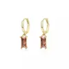 Brincos Exquisitos de Prata Esterlina 925 com Zircônias Coloridas para Mulheres, Presilhas de Orelha Quadradas de Luxo Leve Estilo Europeu e Americano, Brincos Estilosos Estilo Ins, Acessórios de Orelha Versáteis