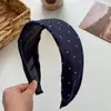 Scrunchie de Tela Estilo Coreano con Lunares y Encaje para Niña de Principios de Otoño Diadema Ancha para Cabeza Cola de Caballo Accesorios para el Cabello Gomas para el Cabello