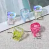 Cuentas de Acrílico Transparente con Chapado de Color de 6 mm con Agujero Grande Letras Inglesas Cuentas Sueltas para Accesorios de Joyería DIY Pulsera Collar