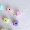 Acessórios para joias DIY atacado acrílico quadrado furo reto cor cubo tridimensional corda de cabelo de açúcar acessórios de cabelo joias feitas à mão