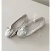 Versión de Piel de Oveja~Bailarinas Redondas Estilo Francés con Lazo para Mujer, Zapatos Planos Mary Jane Elegantes para Ponerse Fácil