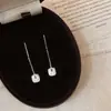 Estilo Francês Leve Luxo Borla Completa de Diamante Bola Bola Linha de Orelha Feminina Vingate Simples Estilo Frio Pingente de Orelha Estilo Mori Brincos Versáteis