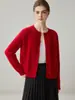¡Exquisito y vintage! Cárdigan 100% cachemira para mujer, con cuello redondo grueso y diseño de punto trenzado, lo que lo convierte en un suéter y una prenda de abrigo versátil.